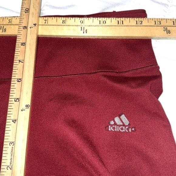 Adidas Womens High-Rise Maroon Climalite Leggings Size F - Picture 8 of 9